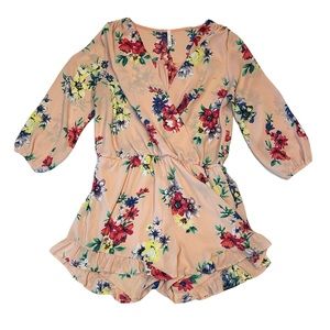Sage Floral Long Sleeve Romper